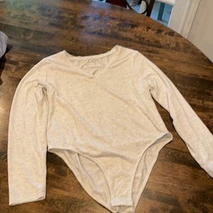 LOFT bodysuit- gray, never worn.